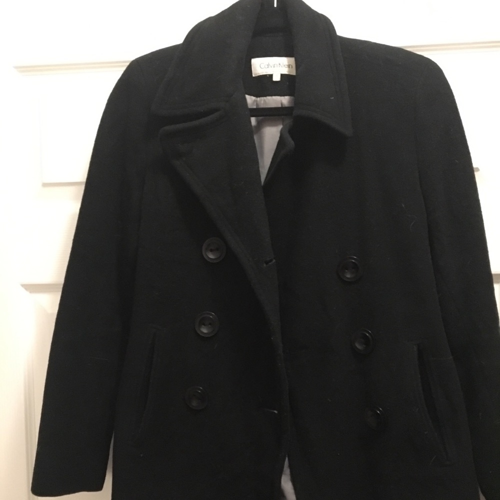 Calvin Klein black pea coat